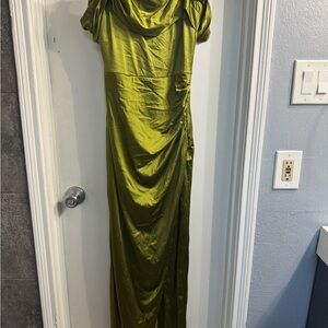 Elegant Olive Green Maxi Dress